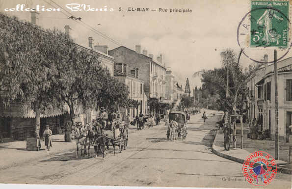 7è arrondissement d'Alger : la rue principale, carte du 8-02-1908