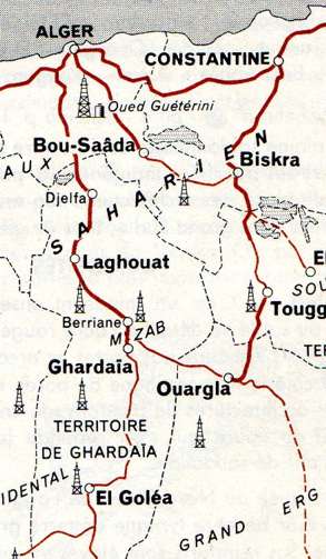 Extrait carte Sahara du guide vert Michelin