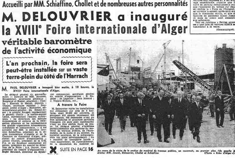 PAUL DELOUVRIER a inauguré hier matin, à 10 heures, la XVIIIè Foire internationale d'Alger.