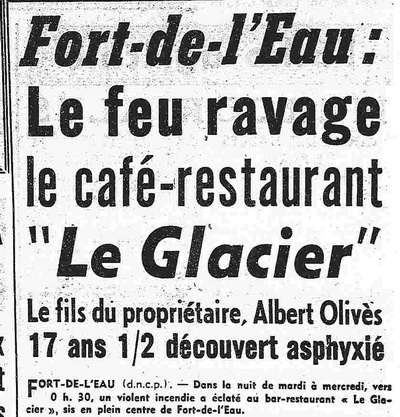 Le feu ravage le cafe-restaurant "Le Glacier"