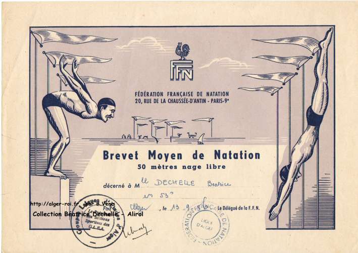 Deux brevets de natation