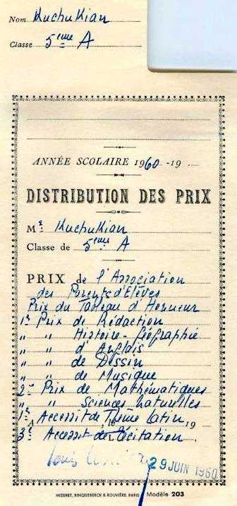 DISTRIBUTION des PRIX DE L'ANNÉE SCOLAIRE 1959-1960,