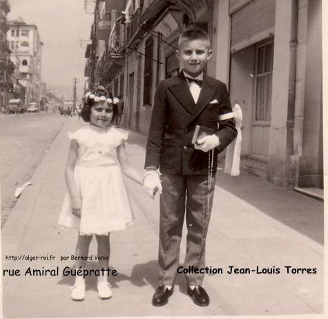 Ma sœur Jacqueline et moi rue Amiral Guépratte le 20/06/58.
