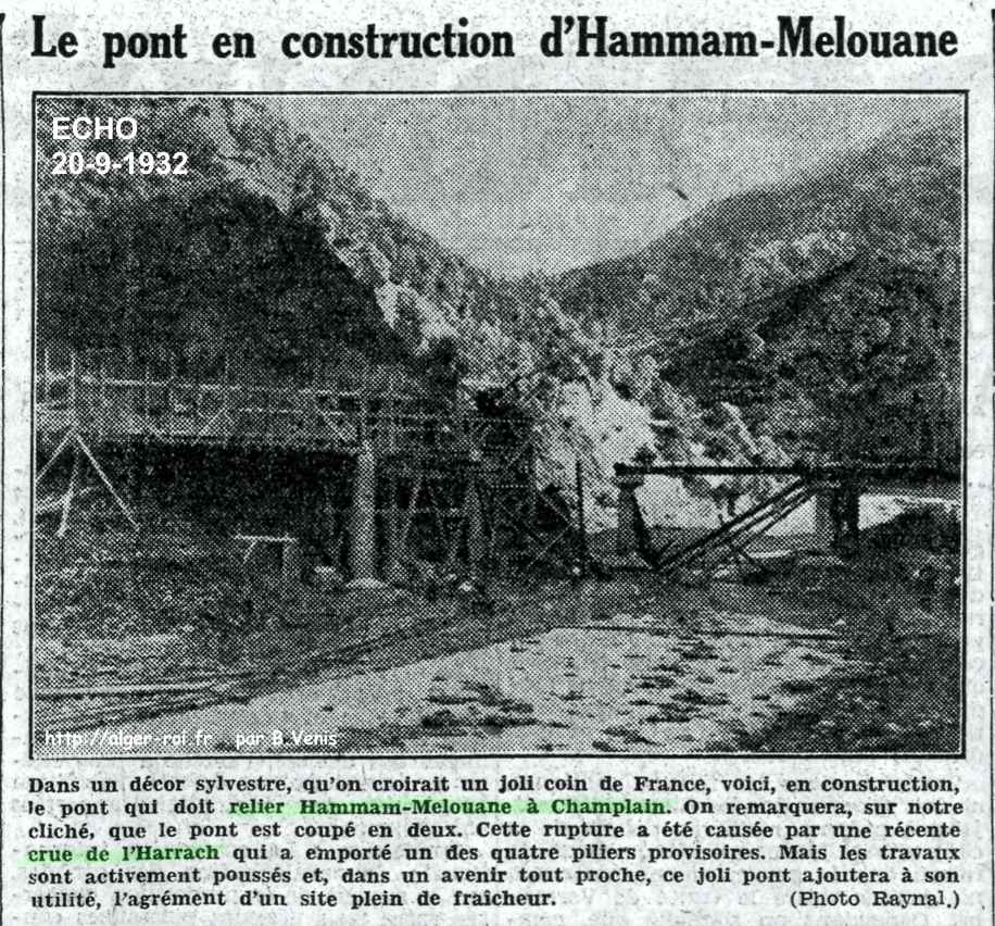 Le pont en construction d'Hammam-Melouane