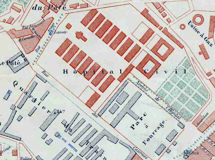 hopital mustapha,plan de 1888