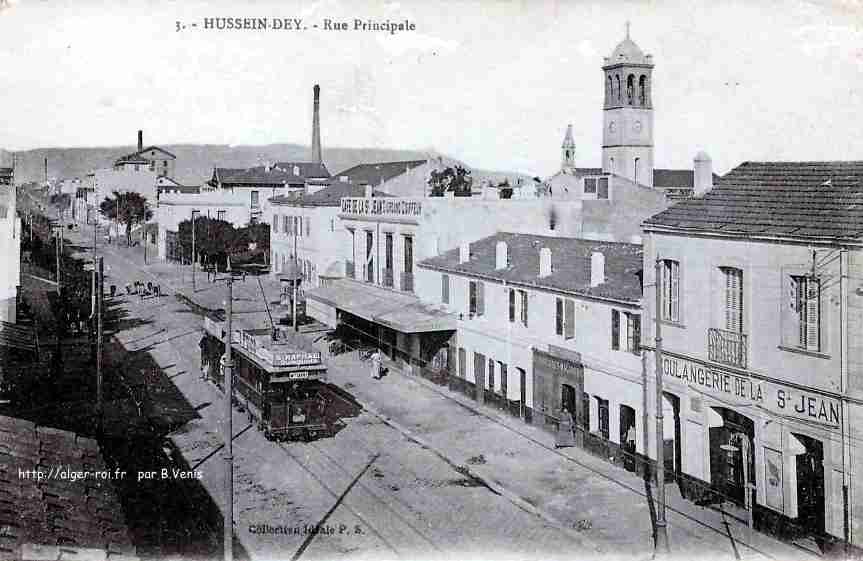 rue principale,avec un tramway,rue de Constantine a hussein-dey