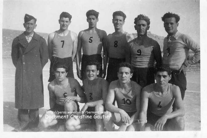 L'équipe militaire du 19ème génie d'Hussein Dey en 1948-49 qui est allée en finale du championnat de France militaire