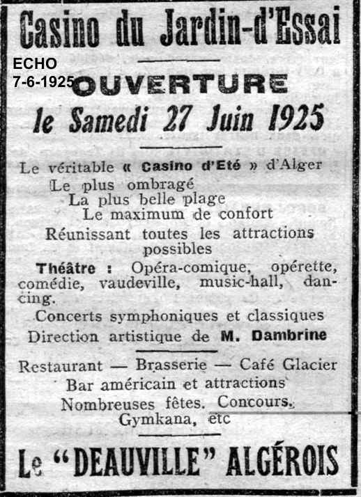 Ouverture le 27 juin 1925