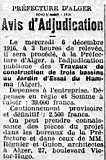 Avis d'adjudication - 1916 