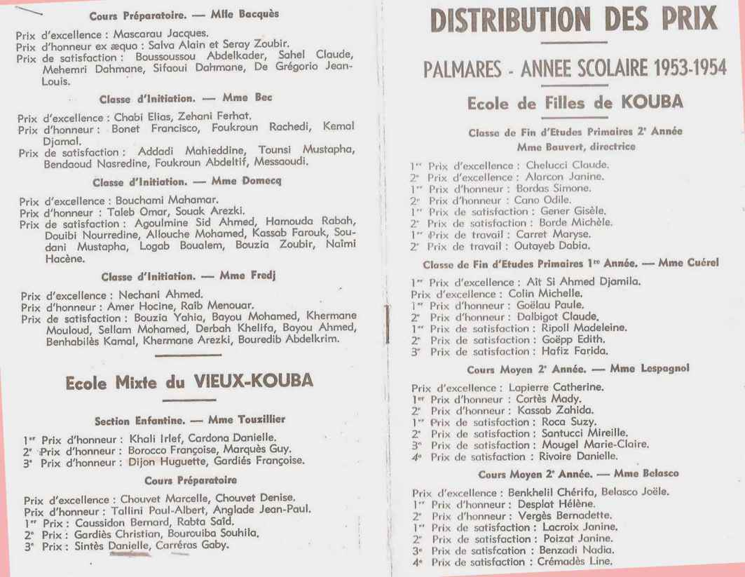 DISTRIBUTION DES PRIX - Année 1954-1955