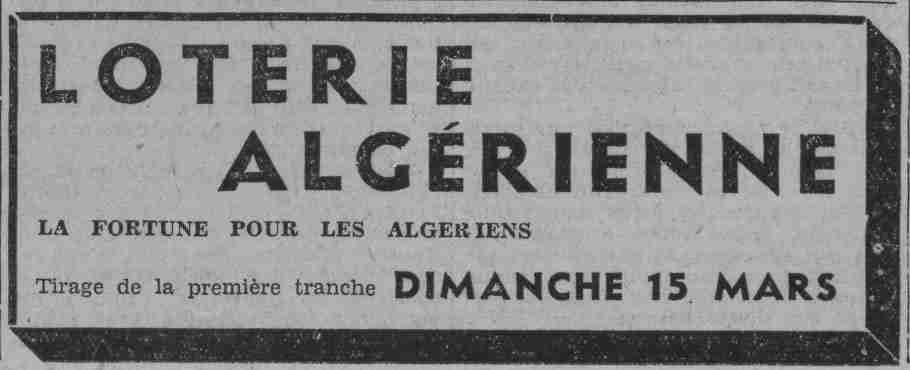 premier tirage de la loterie algérienne