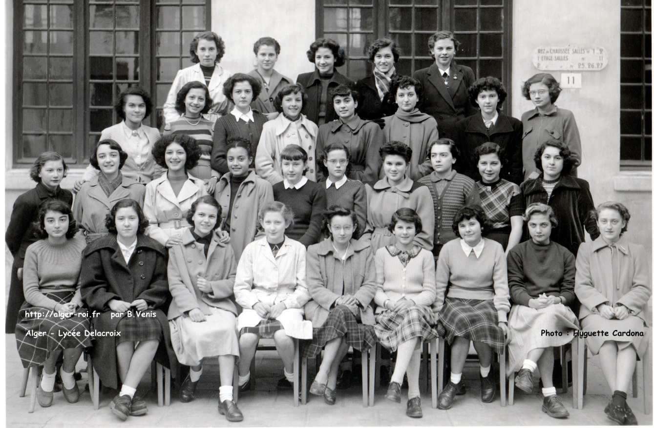 photos de classes,lycée delacroix,3ab,1950-1951,50-51
