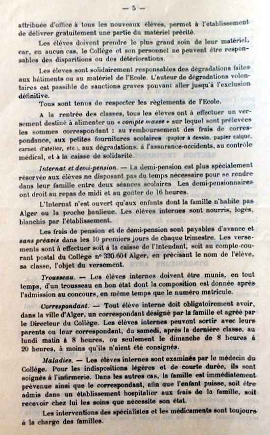 Document réalisé pour le concours d’entrée du 24 juin 1954.