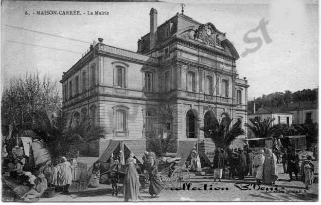 Maison-Carrée :place de la mairie, Carte écrite fin 1917 : voeux de bonne année.