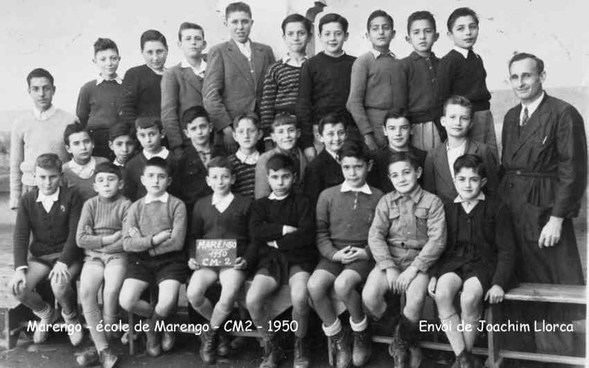 École du square de Marengo, CM2, 1950, l'instituteur est M. Canesse