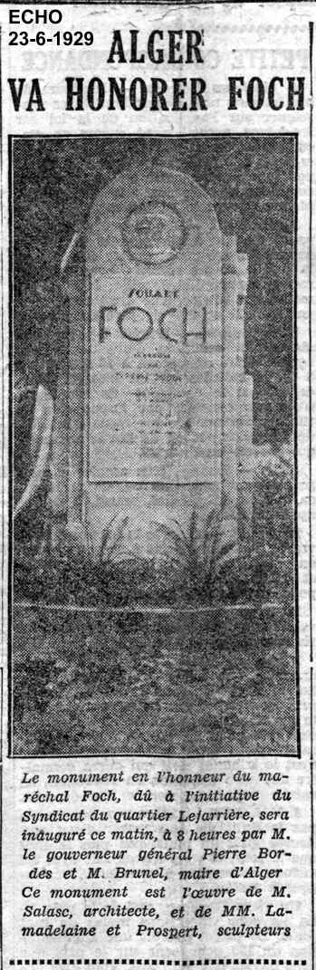 Inauguration du monument au maréchal Foch