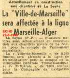 La "Ville-de-Marseille"" sera affectée à la ligne