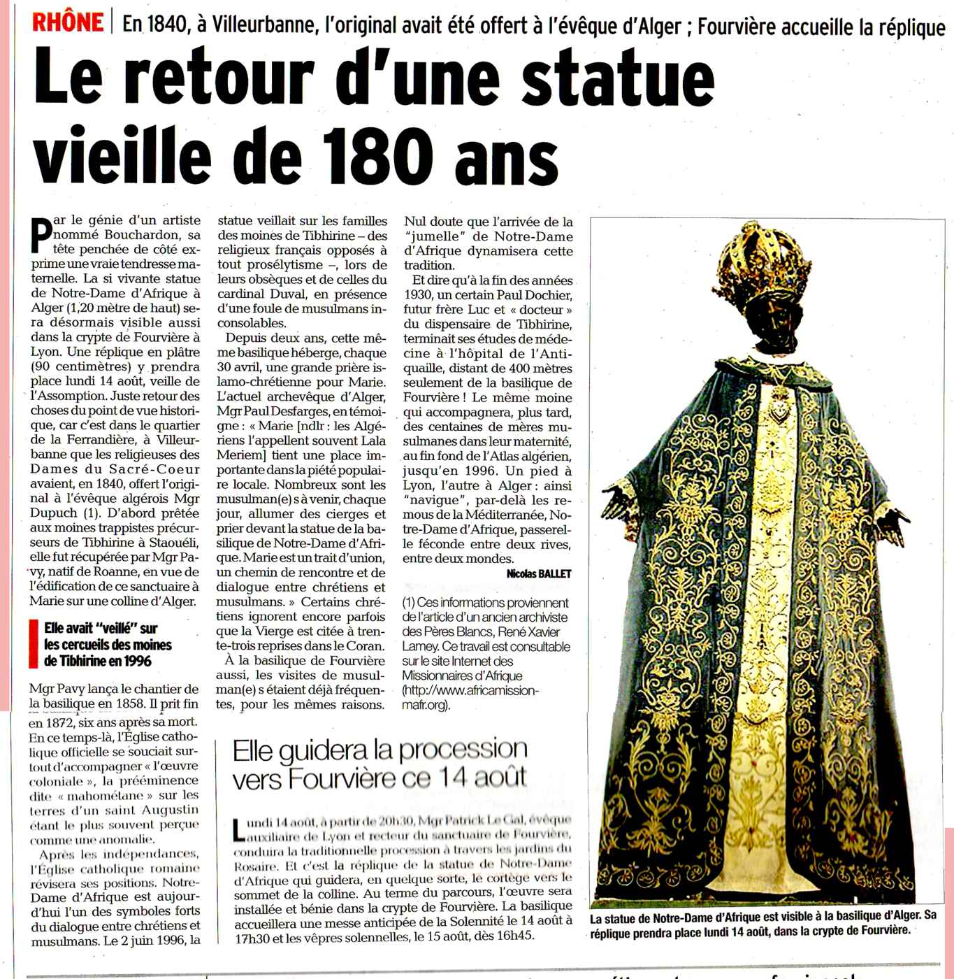Le retour d'une statue vieille de 180 ans