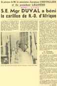 S.E. Mgr DUVAL a béni le carillon de N.-D. d’Afrique