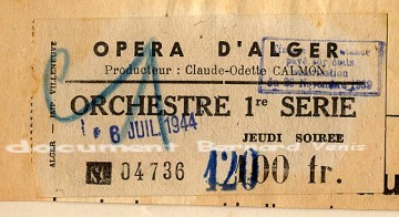 ticket entrée à l'Opéra