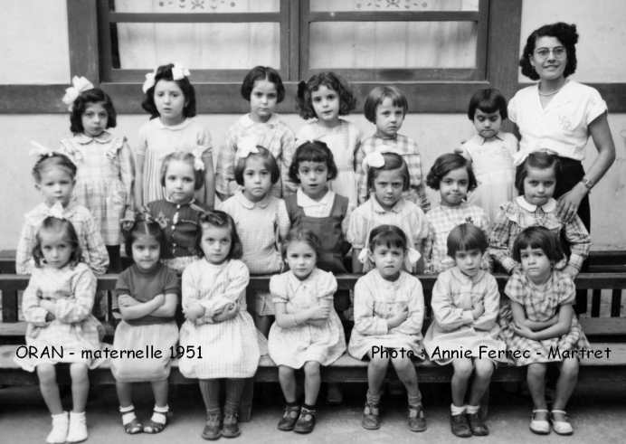 Ecole maternelle, 1950, Institutrice Mlle Soler
