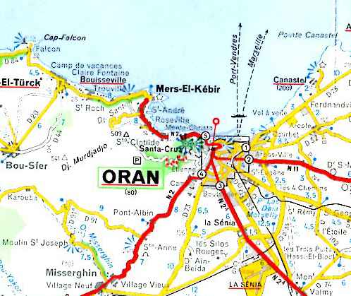 Oran ( carte Michelin, n°172, 1958)