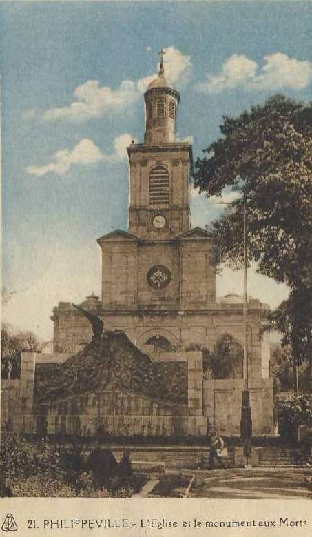 philippeville,le monument aux morts,l'église;