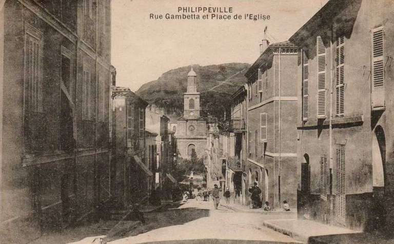 philippeville,rue gambetta et place de l'église