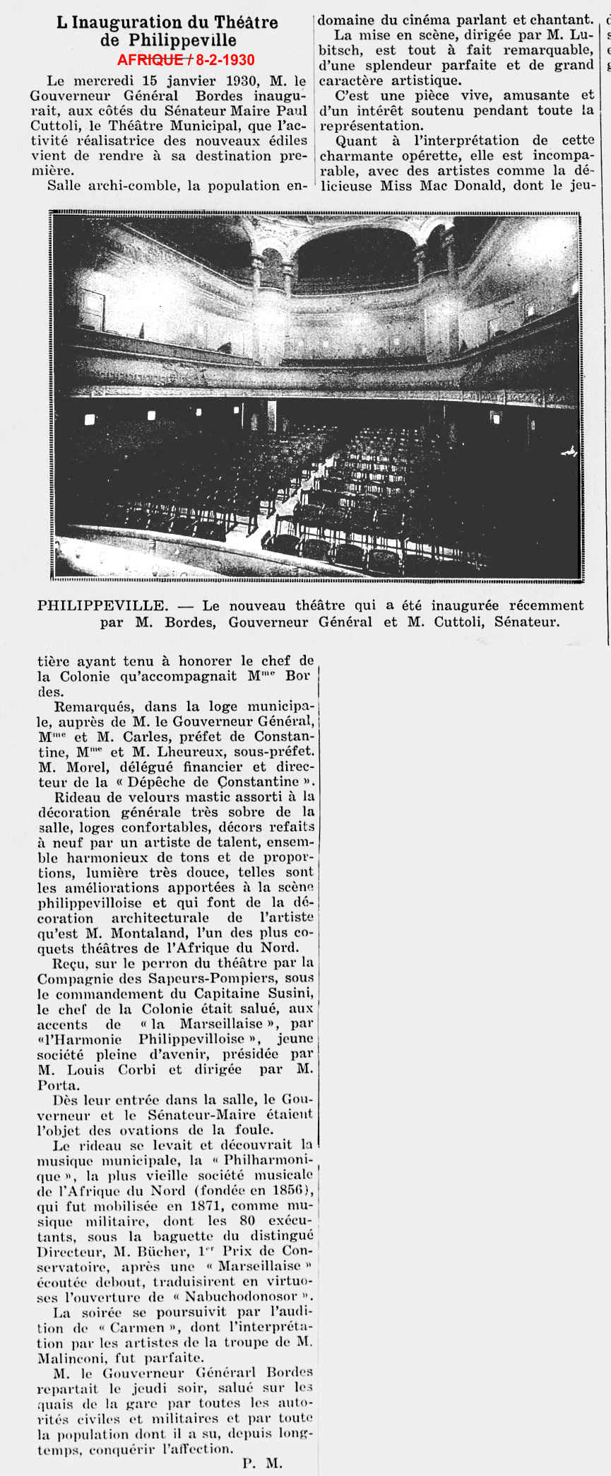 Inauguration du théâtre - architecte Montaland