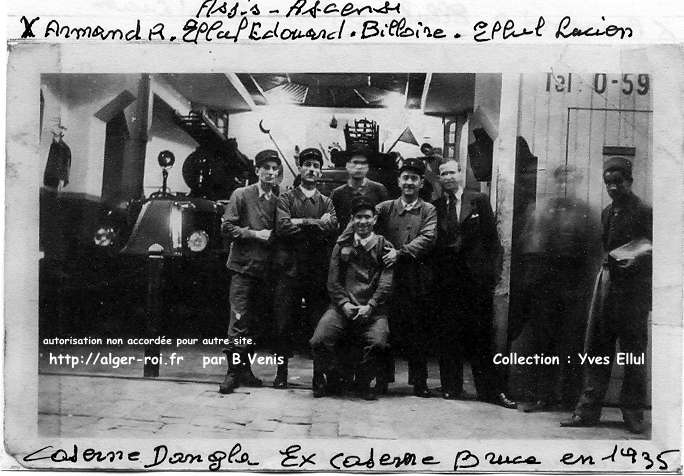 En haut: X, Armand, Edouard Ellul, Billoire, Lucien Ellul.