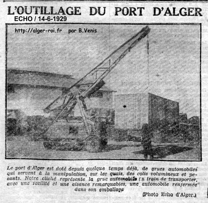 L'outillage du port d'Alger