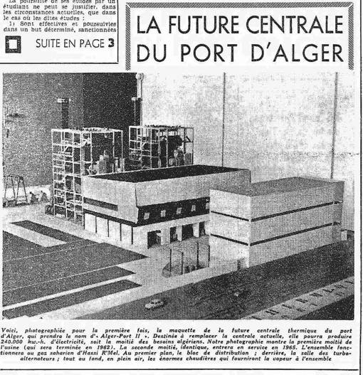 Août 1959 : la future centrale du port d'Alger