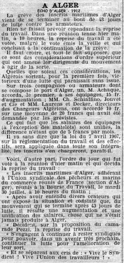 la grève des inscrits matimes - juin 1912