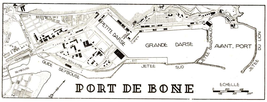 Plan du port dd Bône, vers 1942