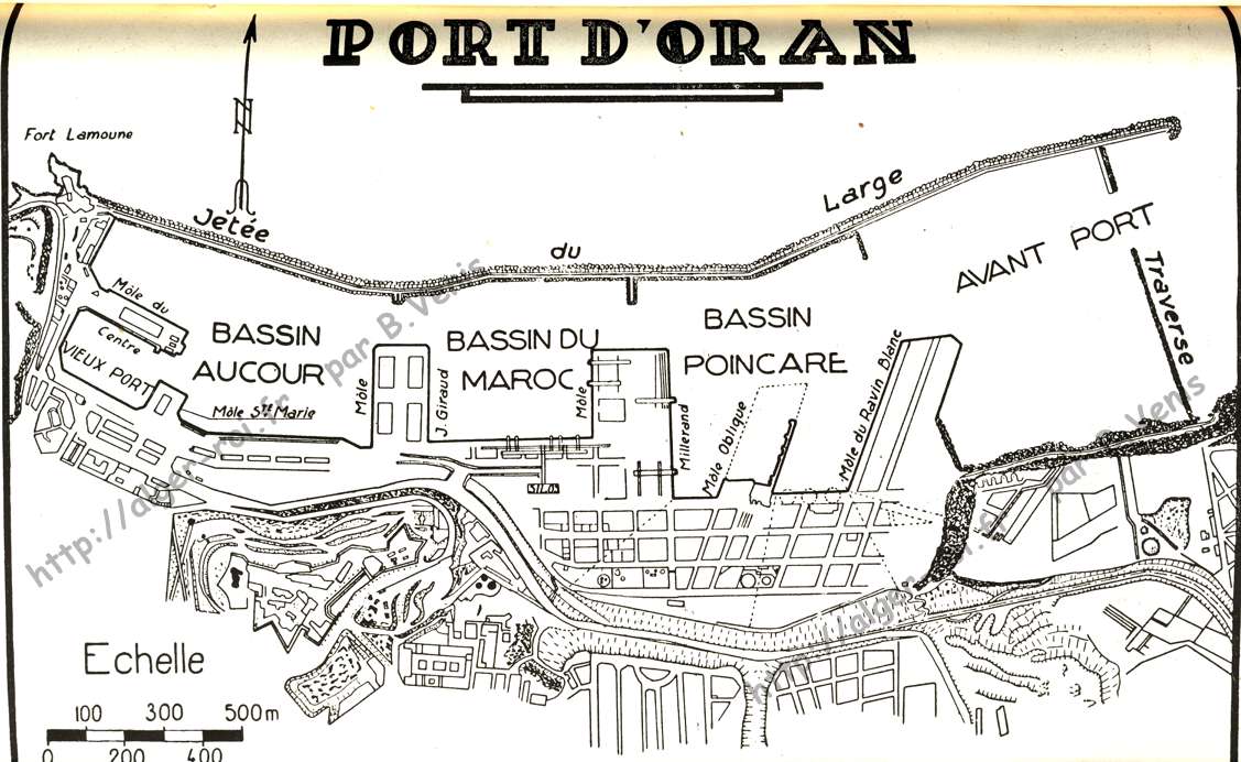 Plan du port d'Oran , vers 1942