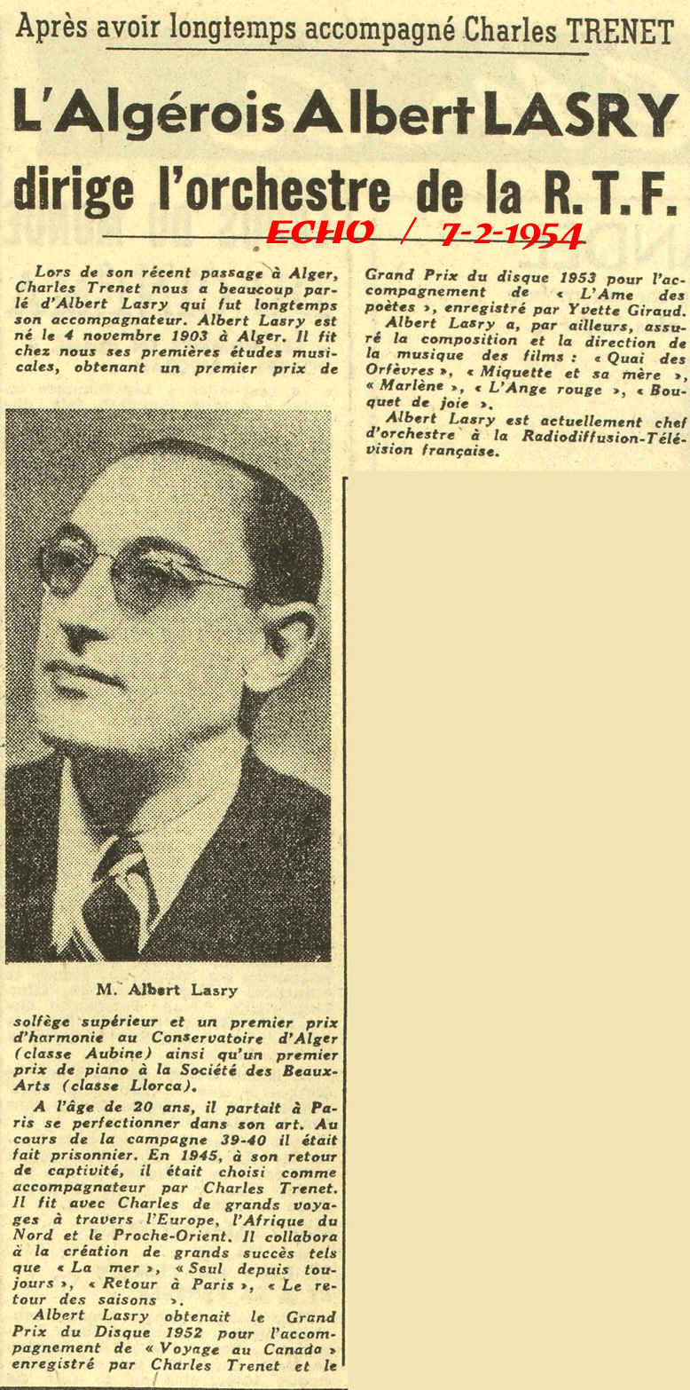 Après avoir longtemps accompagné Charles TRENET 