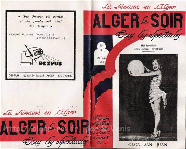 ALGER le Soir, la semaine en Alger - 1950