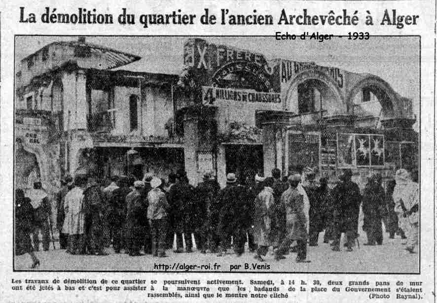 La démolition du quartier de l'ancien Archevêché à Alger