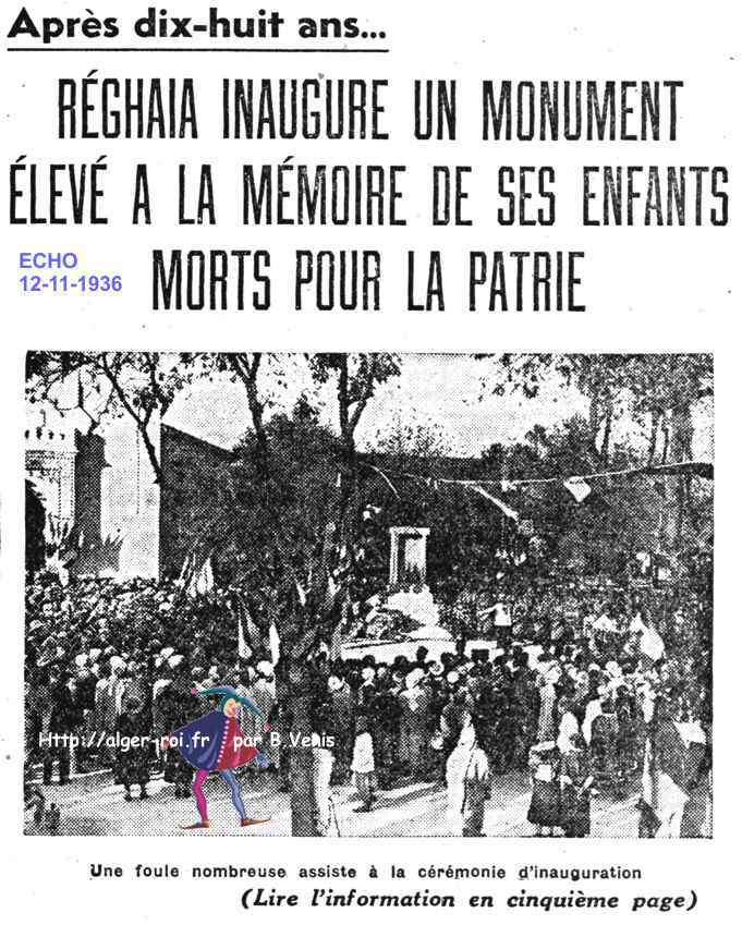 Inauguration du monument aux Morts 