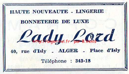 LADY LORD,rue d'isly