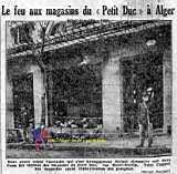Le feu aux magasins du « Petit Duc » à Alger - 1931