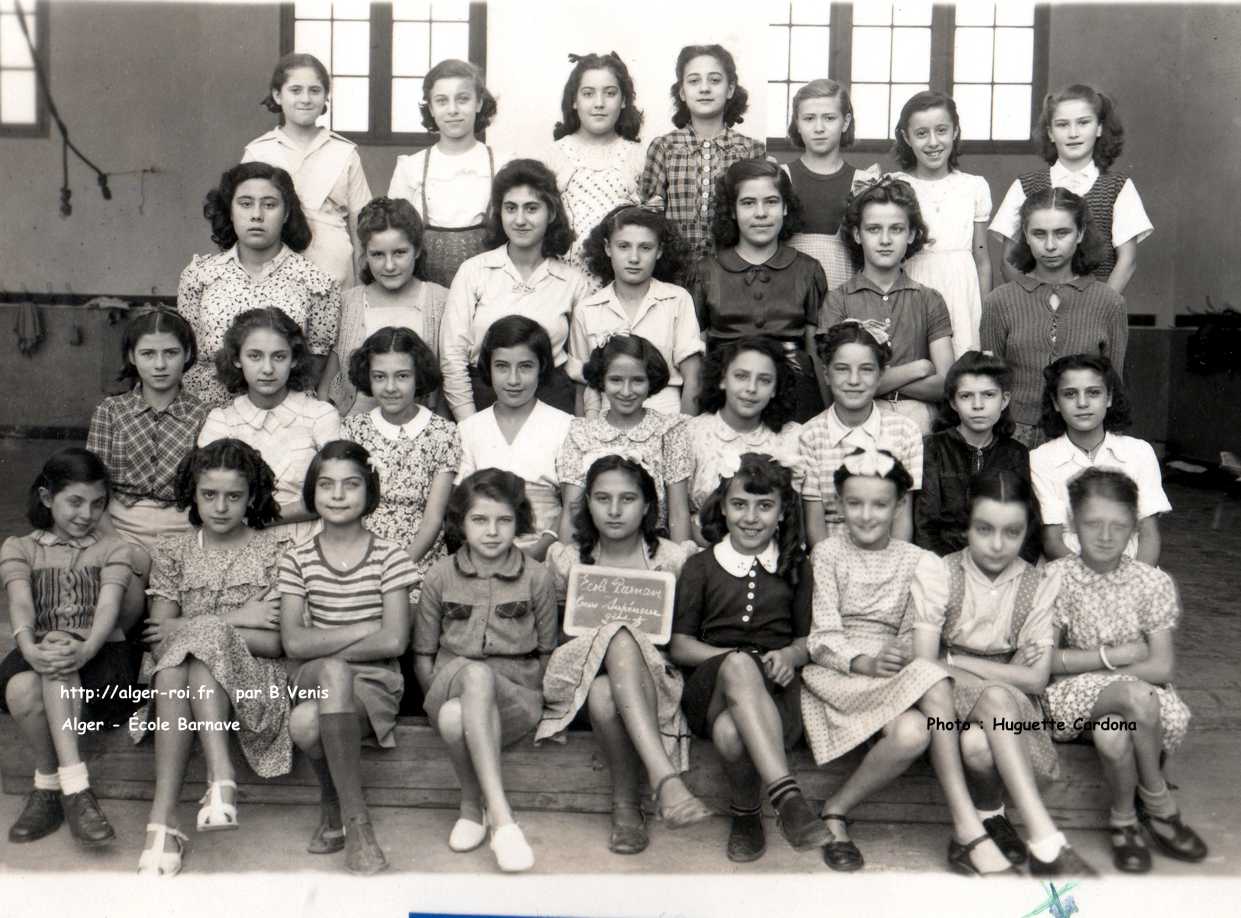 rue barnave,ecole de filles,cours superieur 2,1946-1947,photos de classes,cardona