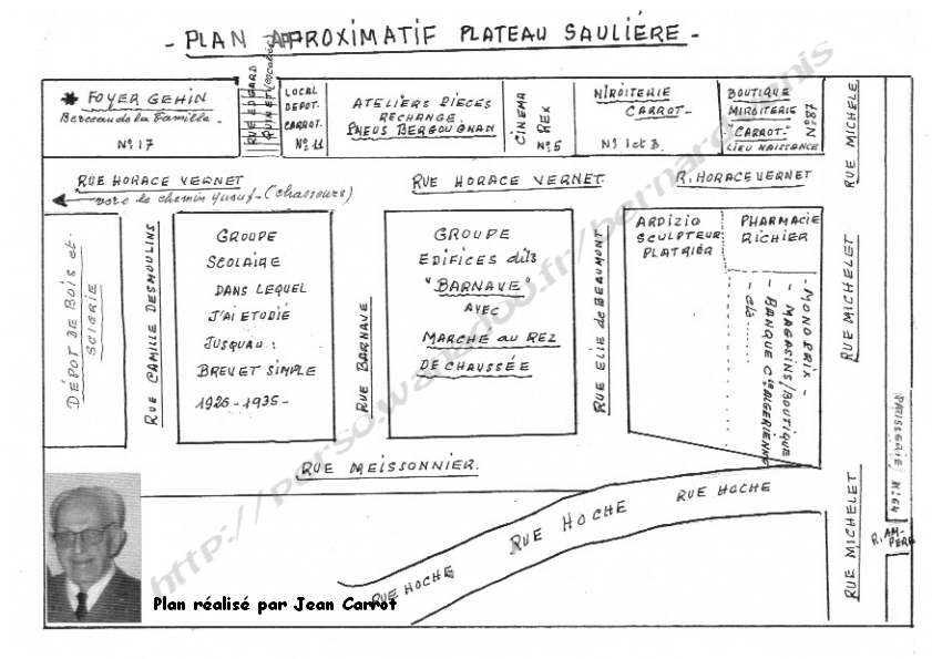 plan du quartier plateau Saulière