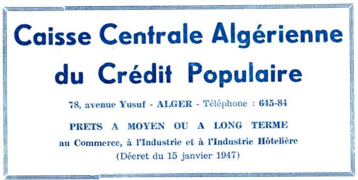 CAISSE CENTRALE ALGERIENNE DE CREDIT POPULAIRE