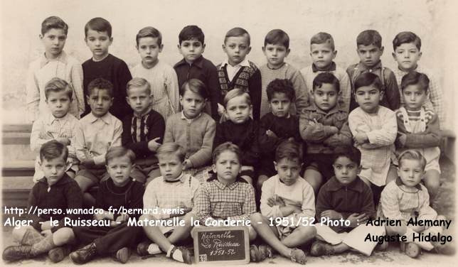 classe maternelle, 1951-52