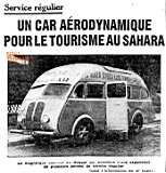 Un car aérodynamique pour le tourisme au Sahara