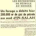 Un forage a débité hier 200.000 m3 de gaz de pétrole au sud d’IN-SALAH 