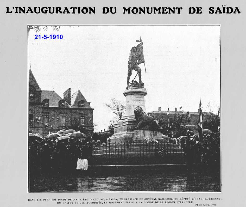 Inauguration du MONUMENT aux SOLDATS de la LEGION ETRANGERE... 