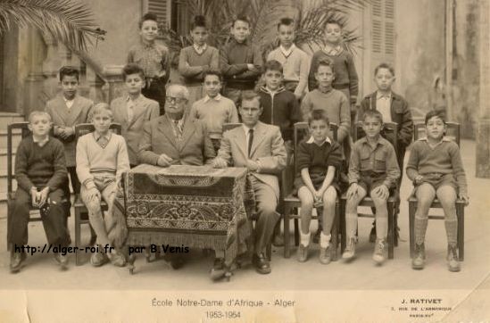 École Notre-Dame d'Afrique, classe de 7è, 1953-54