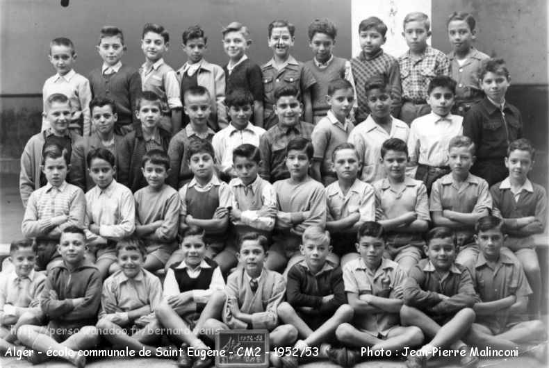 Ecole communale ,Année scolaire 1951-52 - Classe CM 2 - 